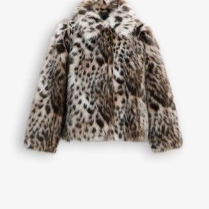 Leopard Print Faux Fur Jacket